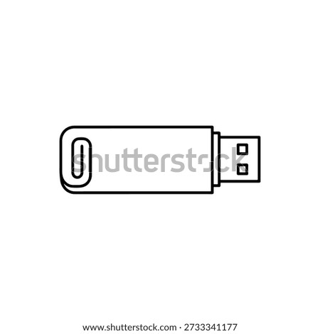 A clean, minimalist illustration of a usb drive, notable for its distinct outline silhouette style.