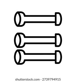 Clean and minimalist image of three black paperclips aligned horizontally on a pure white background, ideal for office, organization, and business concepts.