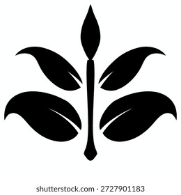 Un ícono de hojas limpio y minimalista que representa la naturaleza y la sostenibilidad, perfecto para una marca ecológica y un Diseño web moderno