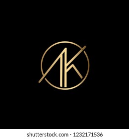 Clean Minimalist Letter AK or KA Logo Design | Letter AK Monogram or KA monogram