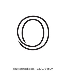 clean minimalist letter O visual logo, highly creative monogram style icon symbol.