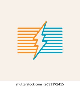 Clean and Minimalist Lightning Vector Logo with Electro Symbol for Sustainable Electric Power Branding

