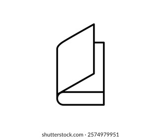 Clean, minimalist line art icon of an open book. Perfect for websites, apps, or educational materials needing a simple, modern design.  Versatile and easily adaptable to various branding styles.