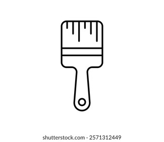 Clean, minimalist line art illustration of a paintbrush. Perfect for DIY, home improvement, art, design, and website projects.  Versatile and easily adaptable to various styles and color schemes.