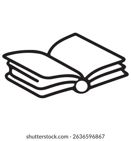 A clean, minimalist line drawing of an open book Simple Line Drawing of an Open Book icon