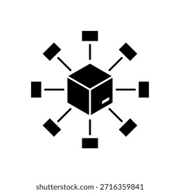 Un icono de línea limpio y minimalista que representa la logística, perfecto para proyectos de cadena de suministro, presentaciones de distribución y diseños de comercio electrónico.