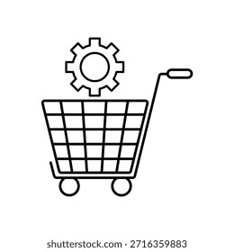 Ein klares, minimalistisches Liniensymbol für die Beschaffung, perfekt für den Einkauf von Projekten, Präsentationen von Versorgungssystemen und E-Commerce-Designs