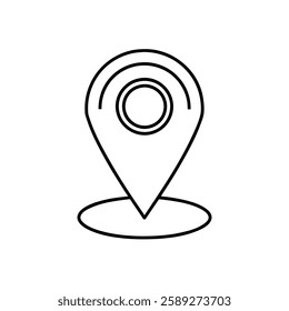 a clean, minimalist location pin icon, often used to represent a specific place or address on a map