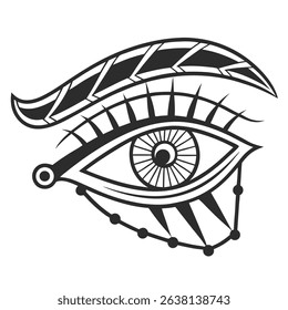 A clean, minimalist logo design depicting an eye created using three lines and a single dot. The design is simple yet effective.