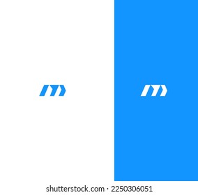 Clean, minimalist logo design featuring interlocking MM initials.  Perfect for branding, corporate identity, and website design.  The logo is presented on both white and blue backgrounds.