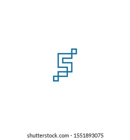 Clean and minimalist logo design of letter S with clear background - EPS10 - Vector.