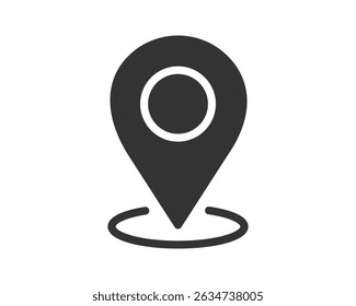 Clean, minimalist map marker icon. Symbolizes location, destination, or pinpoint accuracy. Ideal for apps, travel content, and graphic designs.