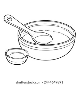 Cuchara de medición limpia y minimalista contorno gráfico de Vector.