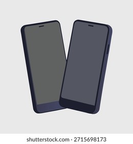 Maqueta minimalista limpia que muestra dos teléfonos inteligentes sobre un fondo blanco, perfecta para una presentación App, comparación de interfaz de usuario, conceptos de diseño receptivos y gráficos de marketing digital modernos.