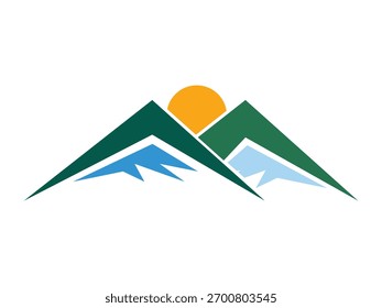 A clean and minimalist mountain icon vector featuring sharp peaks and natural lines. Perfect for outdoor, hiking, adventure, travel, and nature logo design or branding projects.