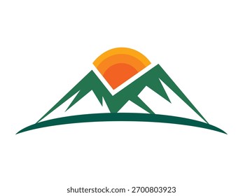 A clean and minimalist mountain icon vector featuring sharp peaks and natural lines. Perfect for outdoor, hiking, adventure, travel, and nature logo design or branding projects.