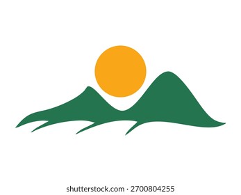 A clean and minimalist mountain icon vector featuring sharp peaks and natural lines. Perfect for outdoor, hiking, adventure, travel, and nature logo design or branding projects.