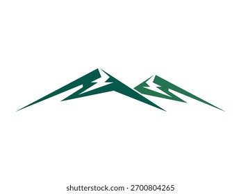 A clean and minimalist mountain icon vector featuring sharp peaks and natural lines. Perfect for outdoor, hiking, adventure, travel, and nature logo design or branding projects.