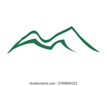 A clean and minimalist mountain icon vector featuring sharp peaks and natural lines. Perfect for outdoor, hiking, adventure, travel, and nature logo design or branding projects.