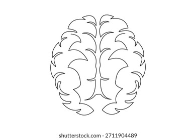 Esquema limpio y minimalista del cerebro humano para diseños conceptuales.