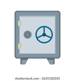 A clean and minimalist outline illustration of a safe, perfect for financial security concepts, asset protection, or design projects.