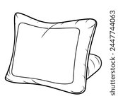 Clean and minimalist outline vector icon of a pillow, perfect for various graphic design applications.