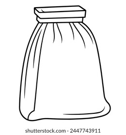 Clean and minimalist outline vector icon of a plastic bag, perfect for various graphic design applications.