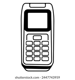Icono de Vector de contorno limpio y minimalista que representa un terminal de pago, adecuado para varios diseños digitales e impresos.