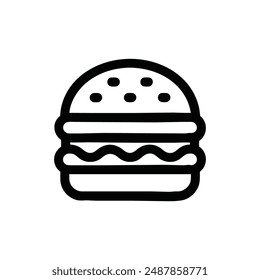 A clean and minimalist outlined burger icon Ideal for use in web design, apps, and menus