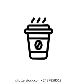 Una taza de café con contorno limpio y minimalista Ideal para su uso en Diseños web, App y menús