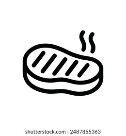 A clean and minimalist outlined meat steak icon Ideal for use in web design, apps, and menus