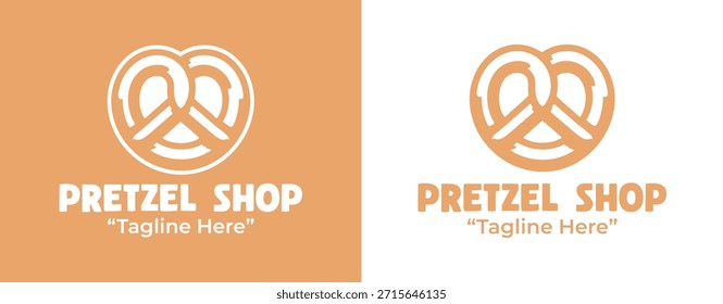 A clean minimalist pretzel logo suitable for snack bakeries, cafes, and food shop identity.