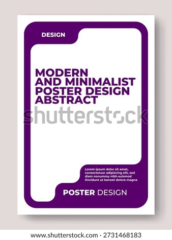 Clean Minimalist Purple Poster Layout, Abstract Editorial Flyer Design for Modern Branding and Creative Agency