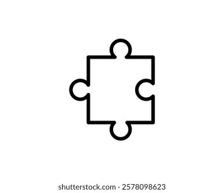 Clean, minimalist puzzle piece icon.  Perfect for websites, apps, or presentations needing a simple solution or teamwork graphic.  Versatile, easily scalable vector.