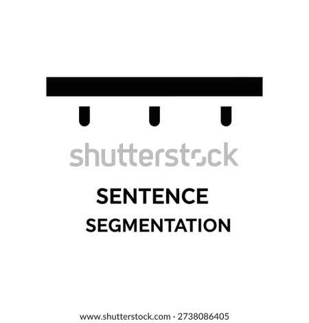 Clean and minimalist sentence segmentation illustration with black lines and markers, ideal for linguistics, NLP, and educational presentations.