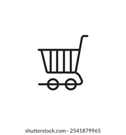 A clean and minimalist shopping cart icon in vector EPS format, perfect for ecommerce websites, apps, and UI or UX designs. Scalable and easy to customize for any digital project.