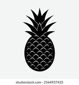 A clean, minimalist silhouette of a pineapple