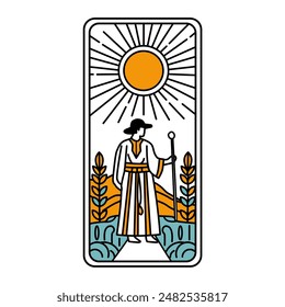 The clean and minimalist single line tarot card design uses thin lines for classic symbols, giving it a modern and elegant look. Suitable for branding that wants to appear contemporary and simple