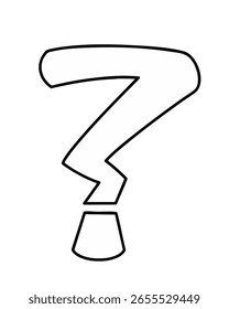 Un boceto limpio y minimalista de un signo de interrogación, utilizando líneas negras simples sobre un fondo blanco. Esta ilustración representa la curiosidad y la investigación, ideal para proyectos de diseño creativos y modernos