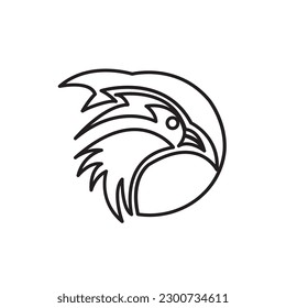 clean minimalist sparrow bird visual logo, highly creative monogram style icon symbol.