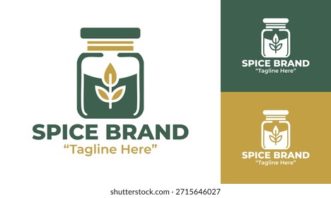 Un logotipo de especias minimalista y limpio diseñado para el embalaje de productos culinarios modernos.