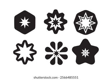 A clean, minimalist star vector icon design, isolated on a white background, perfect for branding, decoration, and digital applications.