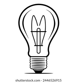 Icono de bombilla de estudio limpio y minimalista, ideal para proyectos creativos.