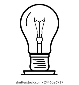 Clean and minimalist studio light bulb outline icon, ideal for creative projects.