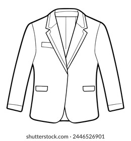 Clean and minimalist suit outline icon, perfect for formal attire concepts.