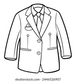 Clean and minimalist suit outline icon, perfect for formal attire concepts.