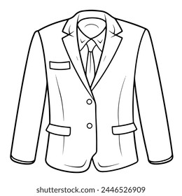 Clean and minimalist suit outline icon, perfect for formal attire concepts.