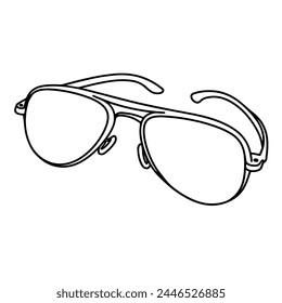 Icono de gafas de sol limpias y minimalistas, ideal para proyectos gráficos de moda.