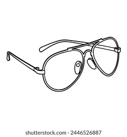 Clean and minimalist sunglasses outline icon, ideal for trendy graphic projects.