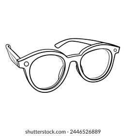 Clean and minimalist sunglasses outline icon, ideal for trendy graphic projects.